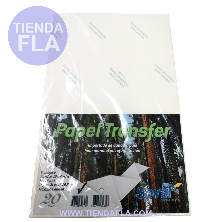 Papel Transfer Textil Ropa Oscura Inkjet Hartwii 5 Hojas A4