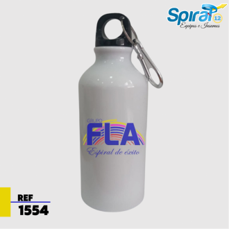 Caramañola Sublimable Pequeña  Metalica Blanca 400 Ml +caja  ( Lrlr)