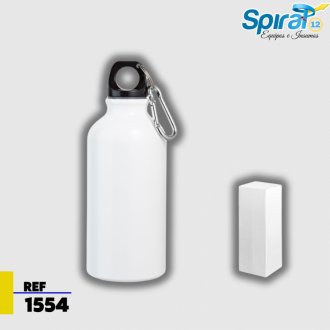 Caramañola Sublimable Pequeña  Metalica Blanca 400 Ml +caja  ( Lrlr)